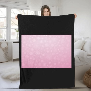 Discover Abstract Pink Snowflakes Pattern Fleece Blankets