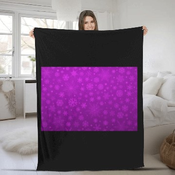 Discover Abstract Purple Snowflakes Pattern Fleece Blankets