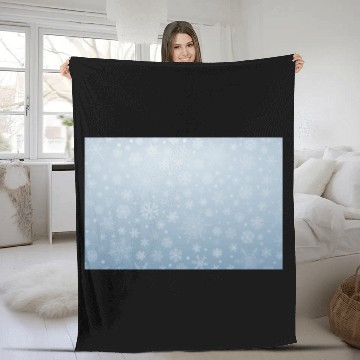 Discover Abstract Blue Snowflakes Pattern Fleece Blankets