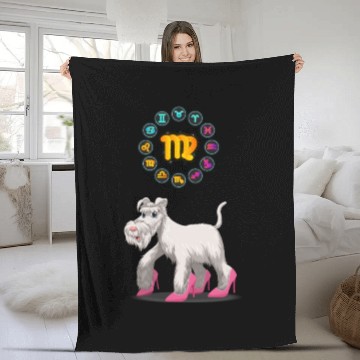 Discover Funny Dog Lover Horoscope Virgo Zodiac Sign Cool Fleece Blankets