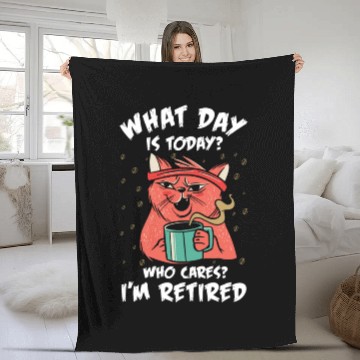 Discover Retired Cat Lover Retirement Fleece Blankets
