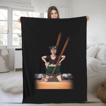 Discover Anime Girl and Sushi Fleece Blankets