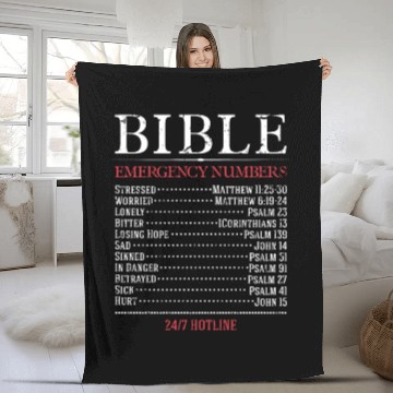 Discover Bible Emergency Numbers 24 7 Hotline - bible lover Fleece Blankets