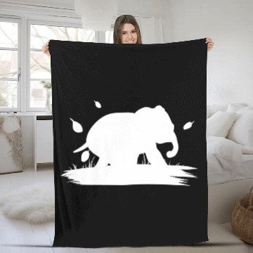 Discover Nature animal elephant icon Fleece Blankets