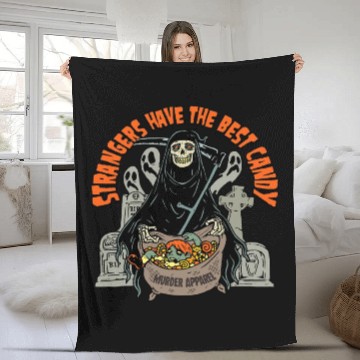 Discover Halloween Trick Or Treat Grim Reaper Spooky 85 Fleece Blankets