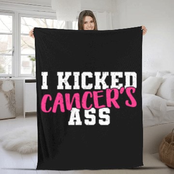 Discover I Kicked Cancers Ass Breast Cancer Survivor Fleece Blankets