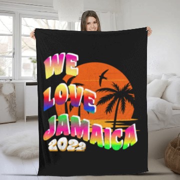 Discover We love Jamaica family vacation 2022 Fleece Blankets