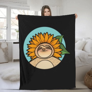 Discover Sloth Flower Fleece Blankets