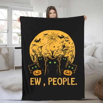Discover Happy Halloween Cat Kitty Funny Ew People Cat 33 Fleece Blankets