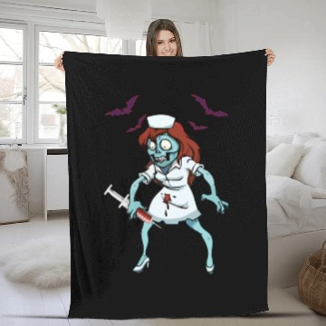 Discover Zombie Nurse Emergency Halloween Fleece Blankets