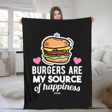 Discover unhealthy delicious fast food burger Fleece Blankets