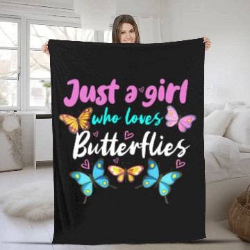 Discover Just A Girl Who Loves Butterflies Fleece Blankets
