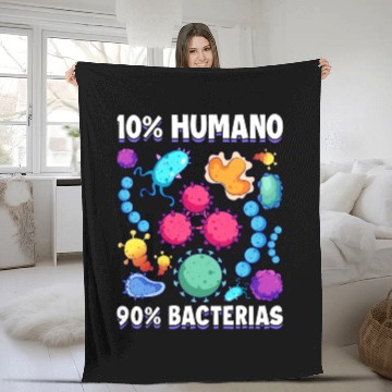 Discover 10 Human 90 Bacteria Biology Science Fleece Blankets