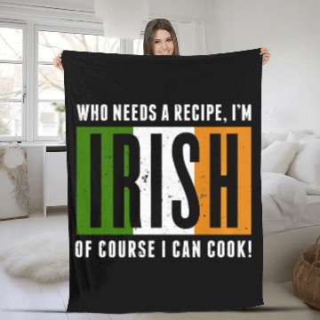 Discover Funny Irish Cook Fleece Blankets Irish Cooking Fleece Blankets