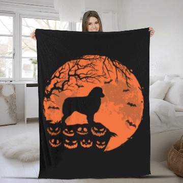 Discover Australian Shepherd And Moon Halloween Dog Lover Fleece Blankets
