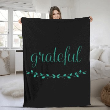 Discover Grateful. Give Thanks Gratitude Leaves Fleece Blankets