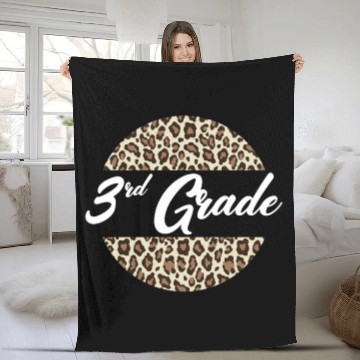Discover 3rd Grade Cheetah Print School Teacher Student Fleece Blankets