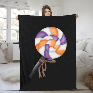 Discover Halloween lollipop candy Fleece Blankets