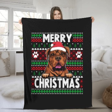Discover Bordeaux Great Dane Christmas Lights Petg Lovers X Fleece Blankets