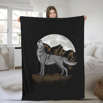 Discover Wolf Terrain Fleece Blankets