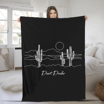 Discover Desert Dweller Cactus Bohemian Mountain Nature Fleece Blankets