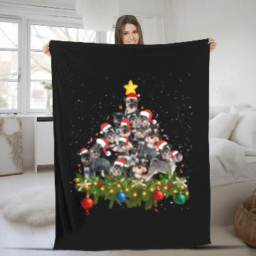 Discover Schnauzer Dogs Tree Christmas Sweater Xmas Pet Dog Fleece Blankets