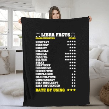 Discover Funny Astrology Zodiac Birthday Libra Facts Fleece Blankets