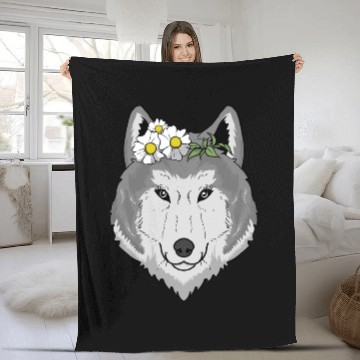 Discover She Wolf Fleece Blankets