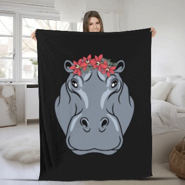 Discover She is Hippo Fleece Blankets