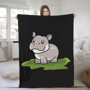 Discover Hippo Fleece Blankets
