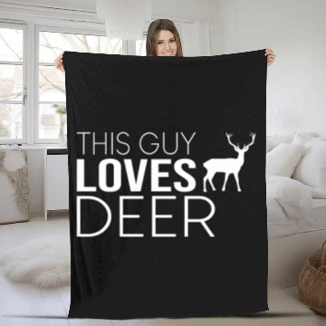 Discover guy deer saying Fleece Blankets