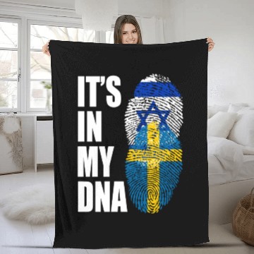 Discover Israel And Swedish Mix Heritage DNA Flag Fleece Blankets