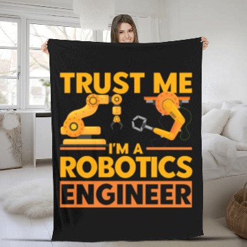 Discover Engineering Robotics Robot Engineer Gift Fleece Blankets