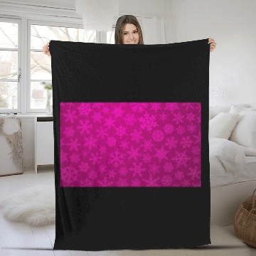 Discover Pink Snowflakes Christmas Pattern Fleece Blankets