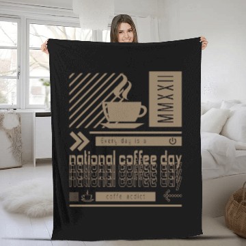 Discover national coffee day 3 Fleece Blankets