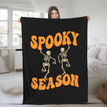 Discover Cute Spooky Season Dancing Skeletons Halloween Fleece Blankets