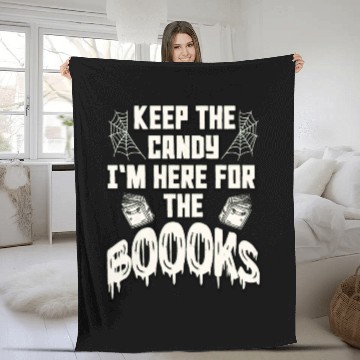 Discover Here for The Books Funny Book Lover Halloween Fleece Blankets