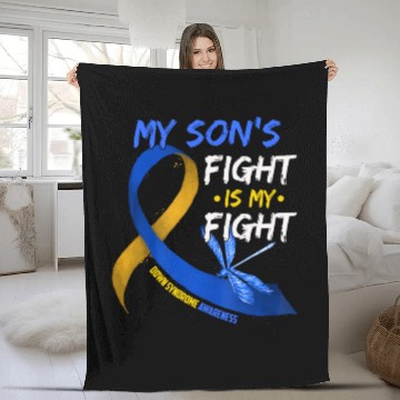 Discover My Son s Fight Is My Fight Down Syndrome Awareness Fleece Blankets