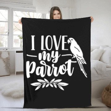 Discover I Love My Parrot Cute Animal Parrots Pet Fleece Blankets