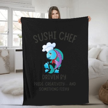 Discover SUSHI CHEF 29 Fleece Blankets