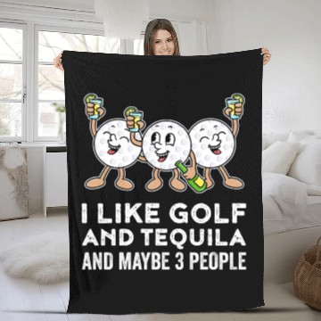 Discover I Like Golf And Tequila Funny Golf Gift Fleece Blankets