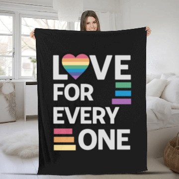 Discover Rainbow unisex love for everyone Fleece Blankets