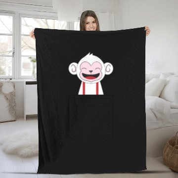 Discover monkey pocket Fleece Blankets