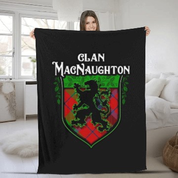 Discover Clan MacNaughton Scottish Tartan Rampant Lion Celt Fleece Blankets