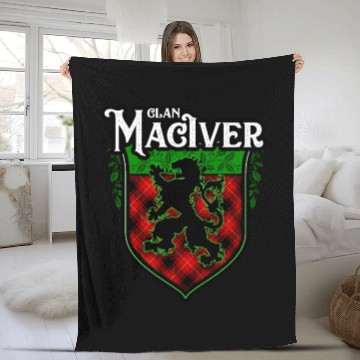 Discover Clan MacIver Scottish Tartan Rampant Lion Celtic Fleece Blankets