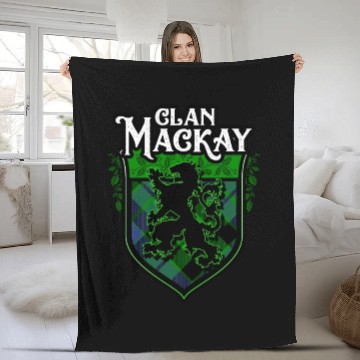 Discover Clan MacKay Scottish Tartan Rampant Lion Celtic Fleece Blankets