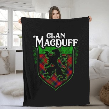 Discover Clan MacDuff Scottish Tartan Rampant Lion Celtic Fleece Blankets
