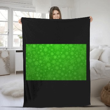 Discover Green Snowflakes Aesthetic Pattern Fleece Blankets