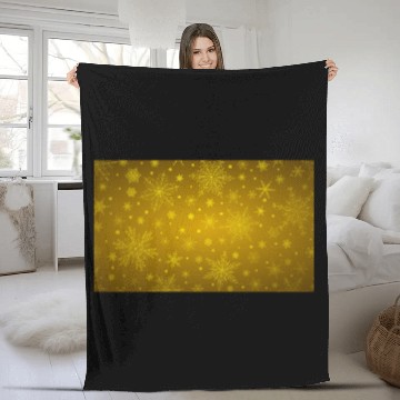Discover Beautiful Yellow Snowflakes Pattern Fleece Blankets
