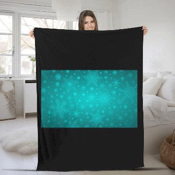 Discover Beautiful Teal Snowflakes Pattern Fleece Blankets